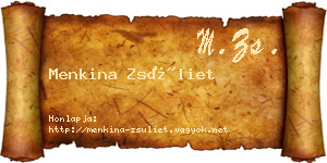 Menkina Zsüliet névjegykártya